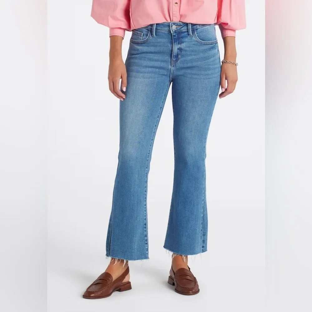 NWT SZ 14 Stitch Fix *JUST USA* Salma Stretchy Cropped Flare Jean